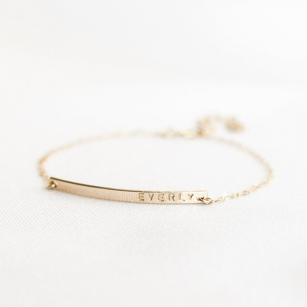 Personalized Gold Bar Bracelet